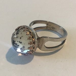 Sterling silver 9k rose gold Smokey Quartz ring